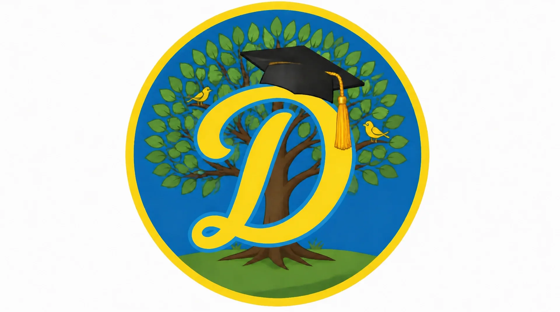 Logo Didactical’AI : arbre, oiseau et diplômé sur fond bleu